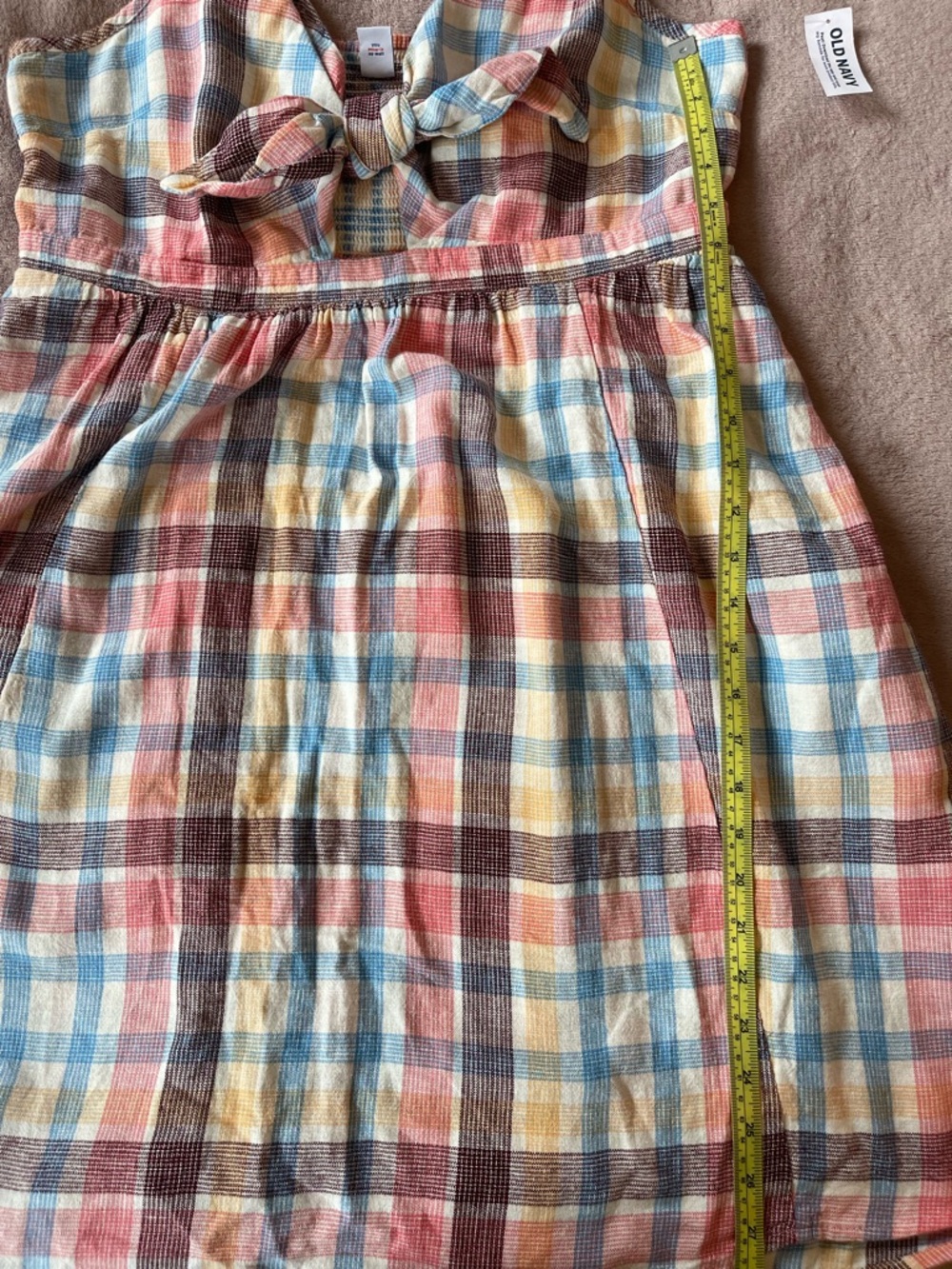 Old Navy Plaid Tie-Front Mini Cami Dress - Picture 11 of 11